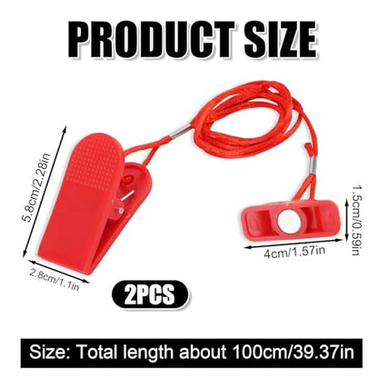 NQEUEPN 2pcs Treadmill Magnet Safety Key Replacement - size: 1.57in*0.59"