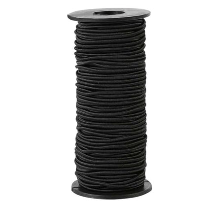 Strong and Durable Bungee Cord Roll - 1/8" x 100ft Elastic Cord, Kayak Stretch String Rope, Bungee Shock Cords for Repairing Tent Poles, DIY, Tie Downs, Black - size: 1/8" x 100ft