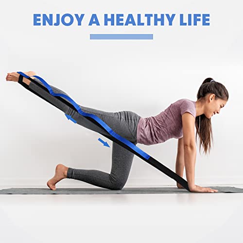 Leyndo 2 Pcs Stretching Strap &10 Loops, Yoga Strap for Physical Therapy