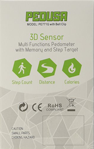 Pedusa PE-771 Tri-Axis Multi-Function Pocket Pedometer (Red with Holster/Belt Clip)