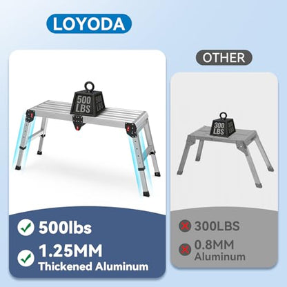 Loyoda Work Platform 500 lbs with One-Touch Automatic Fold, Larger, Black - size: Larger Black