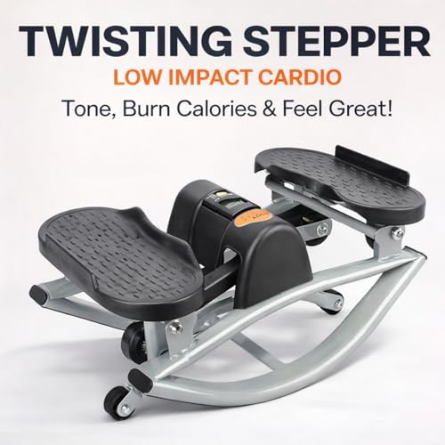 Rock Stepper Side to Side Lateral Stepper for Exercise at Home Stair Stepper with Resistance Bands Digital Monitor Low Impact Rocking Stepper for Legs Glutes and Core