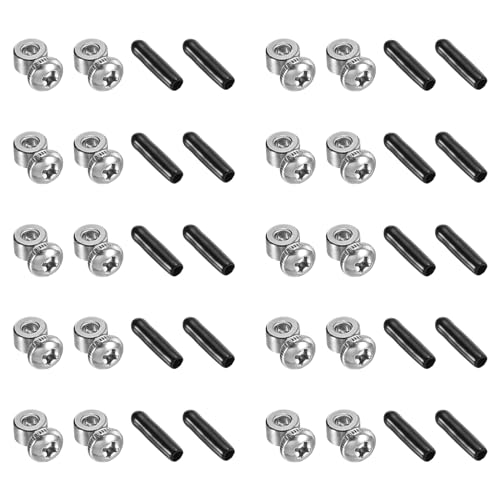 PATIKIL Replacement Adjustable Screws and End Caps Set, 10 Sets Jump Rope Spare Replacement Accessories for Jump Rope Speed Cable