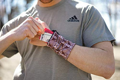 Travel Wrist Wallet Pouch With Zipper Pocket For Cash, Cards, Money. Made For Travel, Running, Walking & Hiking - Maui Brown/Black - color: Maui Brown / Black