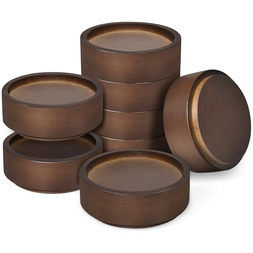 Wood Bed Risers, Heavy Duty Wood Blocks, 1 inch Stackable to 2 inch 3 inch 4 inch High, Furniture Risers for Couch Sofa Cabinet Ottoman End Table (8 pcs Round) - color: 8 Pcs Round