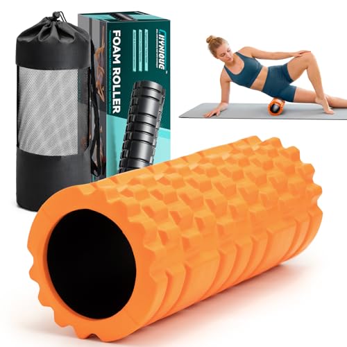 Foam Roller High-Density Massage Roller for Deep Tissue & Muscle Recovery - color: Orange
