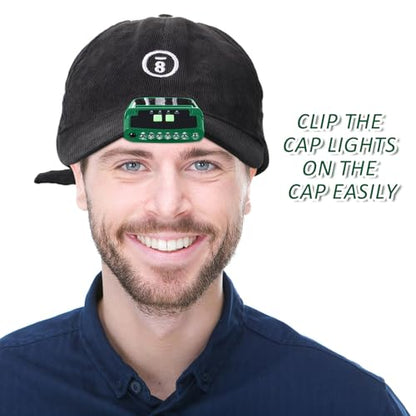 Mudder LED Hat Clip Light, Cap Lights - color: Black, Green