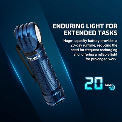 OLIGHT Perun 3 Headlamp Rechargeable, Red Light, Waterproof, Midnight Blue - color: Midnight Blue