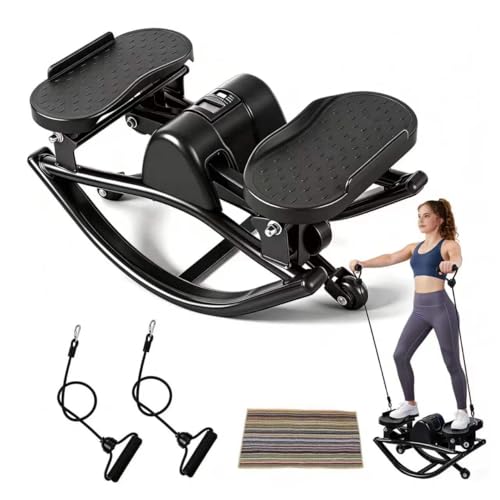 Rocking Steppers for Exercise at Home,3D Motion Stair Stepper with Resistance,Low Impact Side to Side Stepper for Home Exercise, Quiet Step Rocker Machine No Assembly 300LBS(140KG)