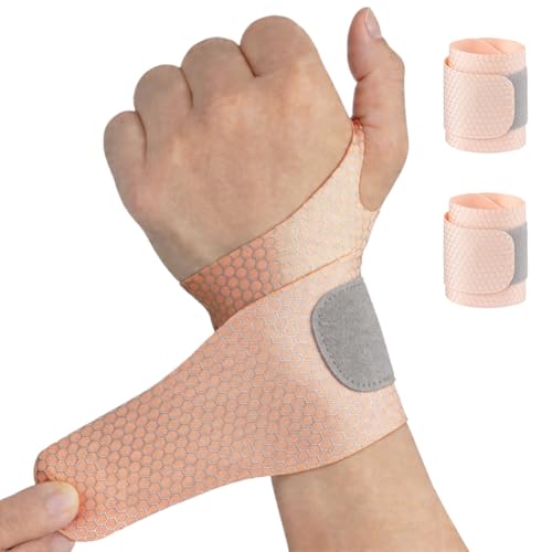 Ultra-Thin Wrist Brace (2Pcs),Lightweight Wrist Wrap for Pain Relief (Skin) - color: Skin Tone