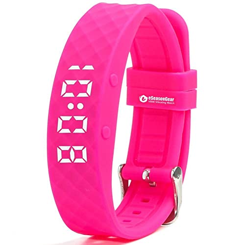 VB80 12 Alarm Vibrating Watch, Silent Vibration Shake Wake ADHD Medication Reminder - color: Pink-Large