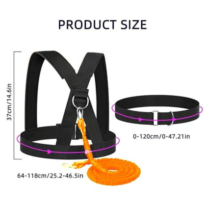 Resistance Explosive Training Set, Adjustable Shoulder Waist Belt - color: OR-6.6ft