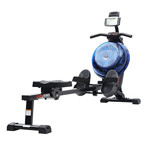 Sunny Health & Fitness Smart Hydro + Magnetic Dual Resistance Water Rower - color: Blue