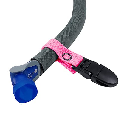 Hydration Pack Drink Tube Lanyard Clip - color: Hot Pink