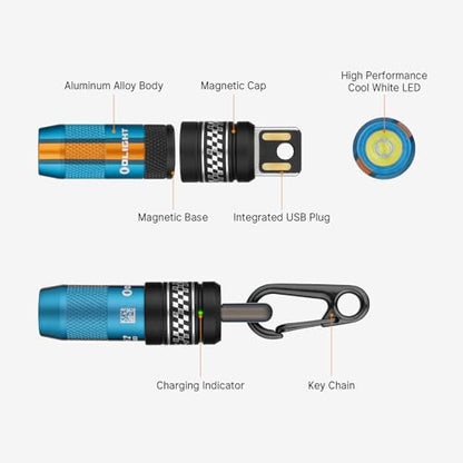 OLIGHT IMINI 2 Rechargeable EDC Keychain Mini Flashlight Sapphire - color: Sapphire