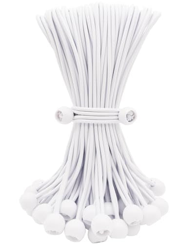 ABINLIN Ball Bungee Cords 10 Inch, 50 Pcs Bungee Cords with Balls, White - size: White 10 Inch 50Pcs, style: Bungee Balls