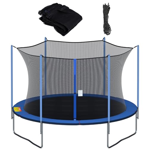 Cliselda Round Trampoline Replacement Safety Net for 6 Straight Poles - size: 15 FT Net For 8 Poles