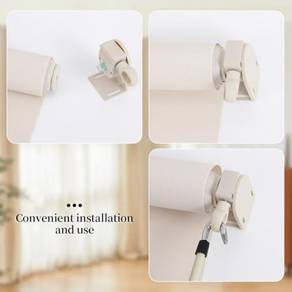 Roller Blind Bracket Replacement for Coolaroo Sun Shades Beige - color: Beige, size: 1 set bracket