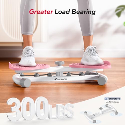 MERACH Waist Twister Machine Exercise, Ab Twist Board,300 lbs Capacity - color: Pink