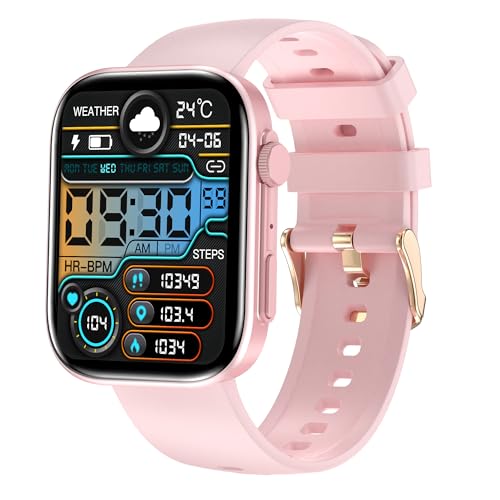 Smart Watches for Women, Make/Answer Calls, 2.01" HD Screen with 260+ Watch Faces, Heart Rate/SpO2/Sleep Monitor, 123 Sports Modes, Long Battery Life Fitness Watch Compatible with iPhone Android, Pink - color: Pink, size: 2.01"