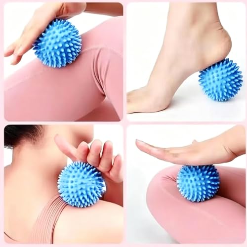 Spiky Hard Massage Balls, Massage Balls 2.6 Inch - Blue