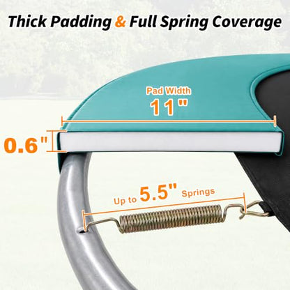 Exacme Double-Sided Round Trampoline Spring Cover, Replacement Safety Pad - color: Seafoam Green, size: 8FT