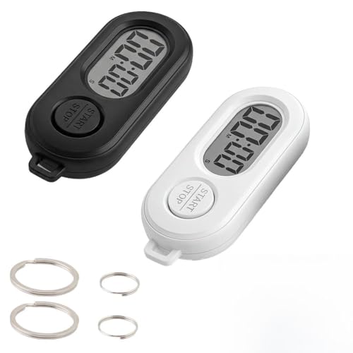 2 Pack Mini Digital Keychain Timer, Countdown and Stopwatch