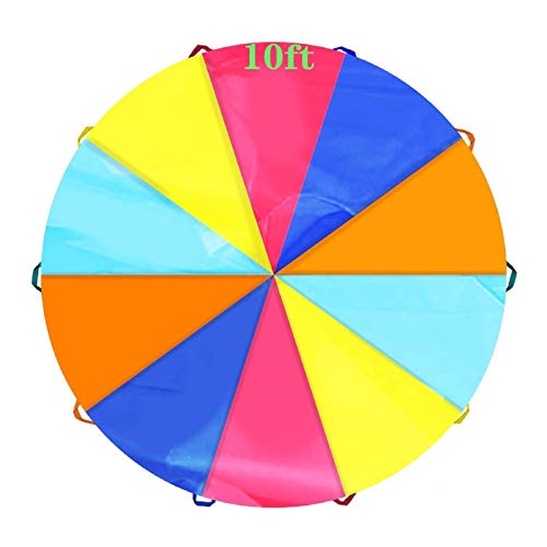 SPINFOX Parachute for Kids - 6ft 10ft 20ft, Indoor/Outdoor Kids Toy Game