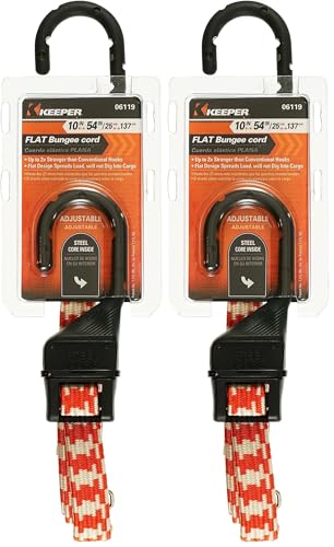 Keeper 06119 Adjustable Flat Bungee Cord, Multicolor (Pack of 2) - size: 1 Count (Pack of 2)
