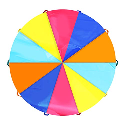 SPINFOX Parachute for Kids - 6ft 10ft 20ft, Indoor/Outdoor Kids Toy Game