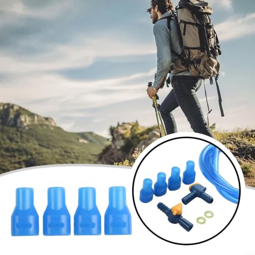 Hydration Pack Drink Tube Kit 100Cm With Straight Mouthpiece And Bite Valve Set For Water Reservoir Bladder, Flexible PP Replacement Hose Accessories For Hiking Camping Cycling Running Blue(B Kits)