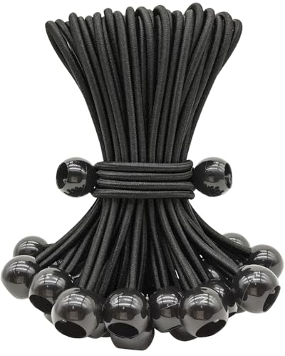ABINLIN Ball Bungee Cords 6 Inch, 25 Pcs Bungee Cords with Balls, Black - size: Black 6 Inch 25Pcs, style: Bungee Balls