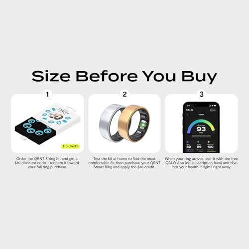 QALO Slim Smart Ring Fitness Tracker – Size Before You Buy – Gold, 06 - color: Gold, size: 6, style: Slim