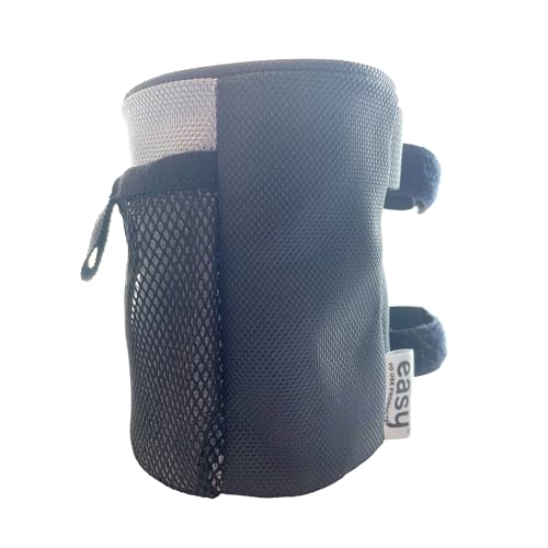 Easy Drink Holder with Small Pouch, No Tools Mount for Walkers, Wheelchairs