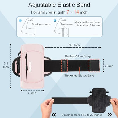 Arm Phone Holder for Running, Crossbody Bag 2-in-1, 7.5 Inch Pink - color: 07-Pink + Black Strap
