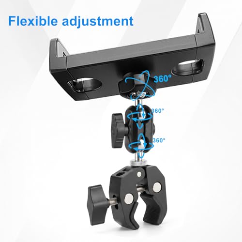 Tablet Clamp Mount Stand, Car Grab Handle iPad Holder Mount Clip Stand for Truck, Pickup, SUV, Van, Excavator, Front Loader, Jeep, Fit 5-13” iPad Pro 12.9 Air Mini, Galaxy Tab, iPhone, Fire HD 10