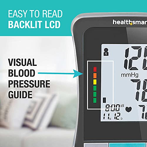 HealthSmart Digital Select Arm Blood Pressure Monitor with Automatic Upper Arm Cuff that Displays Blood Pressure, Pulse Rate and Irregular Heartbeat, Stores up to 120 Readings for 2 Users - size: Select, style: Arm