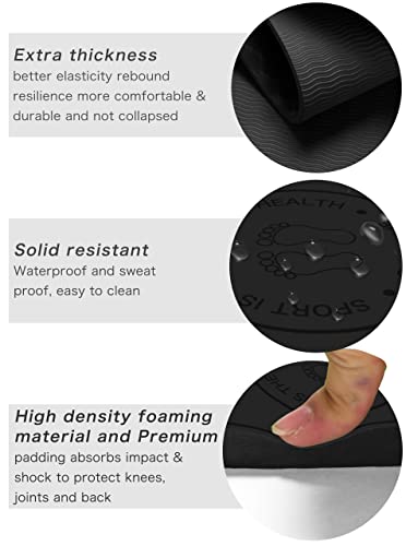 Jump Rope Mat Shockproof Exercise Skipping Mat All-Purpose Extra Thick High Density Anti-Tear Exercise Yoga Mat, Non Slip for Indoor and Outdoor - color: Black