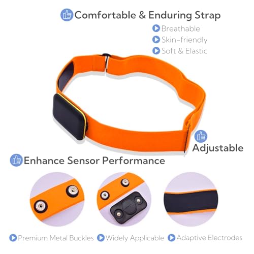 Replacement Heart Rate Monitor Chest Strap - color: Orange