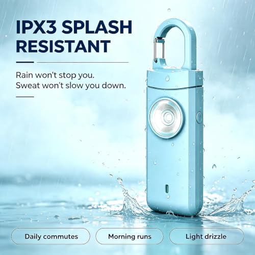 Personal Alarm Keychain 130dB Loud Siren, USB-C Safety Alarm with LED Flashlight & Strobe Light, Emergency Panic Button for Women, Elderly, Seniors, Night Running, Outdoor Travel (Blue) - color: Blue