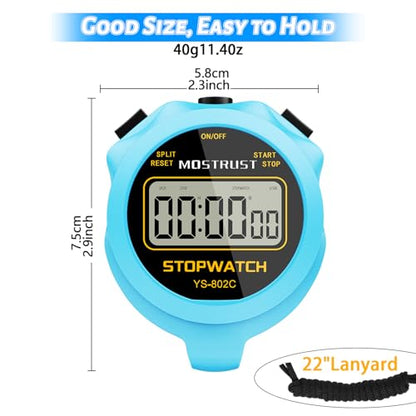 Stopwatch Sports Timer, Digital Stop-Watch - style: 1Lap Non-waterproof Blue