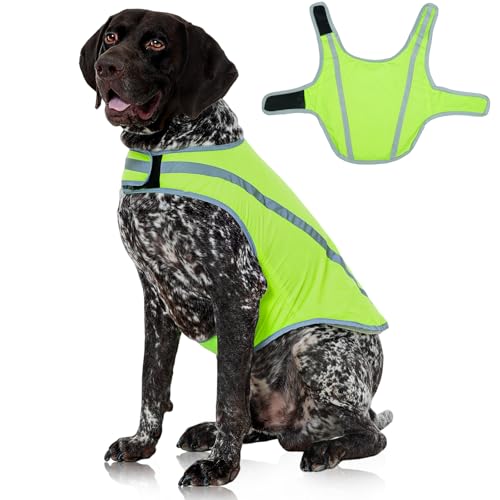 FUAMEY Dog Reflective Vest for Large Dogs,Dog Hunting Vest High-Visibility - color: Green, size: Large