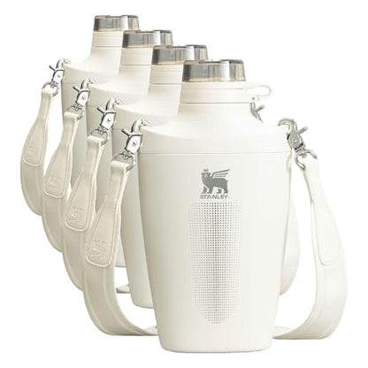 STANLEY Cross Bottle 23 oz, Travel Water Bottle with Jacquard Strap, Leakproof Tritan Lid with Removable Straw, Insulated Stainless Steel, BPA-Free, Cream (Pack of 4) - color: Cream, size: 23 Ounces (Pack of 4)