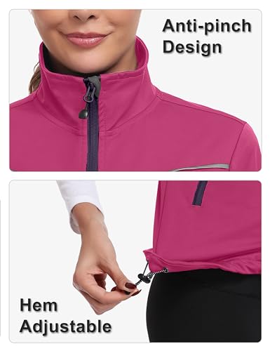 Little Donkey Andy Women's Short Sleeve Golf Jacket Lightweight Water Resistant Quick Dry Running Vest with Zipper Pockets - color: Rose, size: X-Small