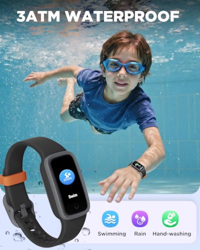 Vigor 3 Kids Watch Fitness Tracker, AMOLED Screen for Boys Girls Age 5-15 - color: Black