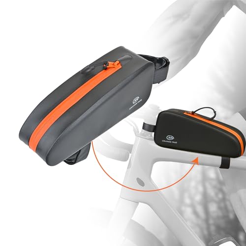 Orange Mud Waterproof Bike Top Tube Bag, Welded, TPU, Black - style: Top Tube Bag