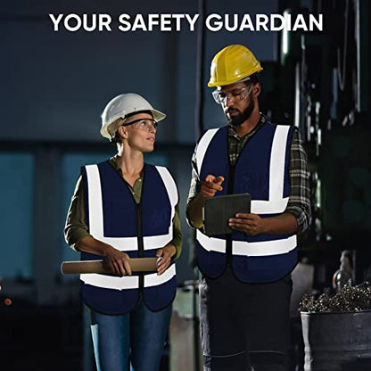 TICONN High Visibility Reflective Safety Vest for Men & Women, ANSI Class 2 - color: Blue, size: Small