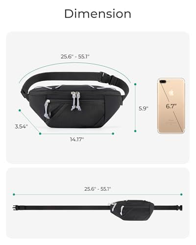 BAGSMART Fanny Packs for Women, Belt Bag for Traveling Hiking, Camel - color: A-camel
