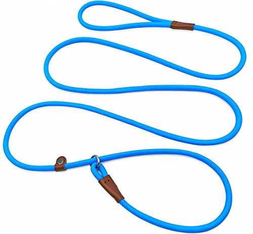 MayPaw Slip Lead Control Leash for Dogs No Pull, 13+ Colors Classic Dog Lead 7FT Pet Slip Leash, 1/4” Rope Leashes for Small Medium Animals (7ft*1/4", Blue) - color: blue