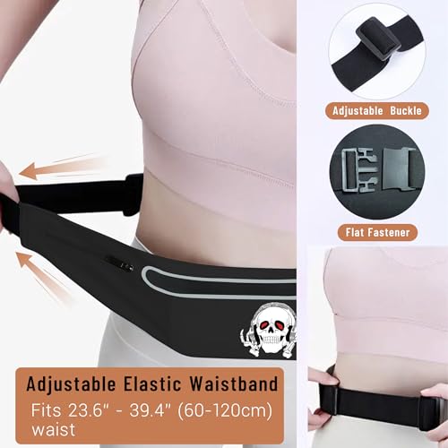 Music Skull Running Belts for Men Runner Waist fanny pack Wallet Holder - color: Music Skull